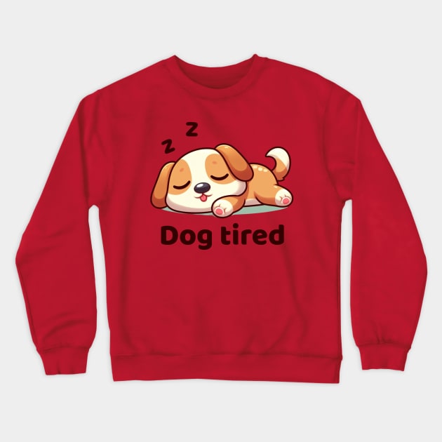 Puppy dog had a big day of play. Crewneck Sweatshirt by The Artful Barker